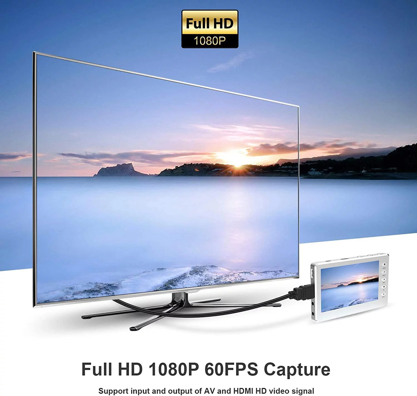 VHS to Digital Converter with 5" OLED Screen, AV and HDMI Support V690085