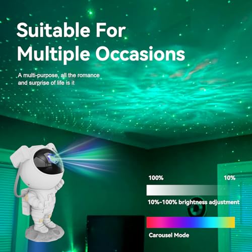 Astronaut Star Projector Night Light with Remote and Timer H43959