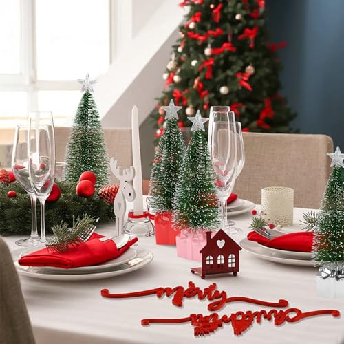 Mini Christmas Tree with Lights, 4 Pack Tabletop LED Decor C27546