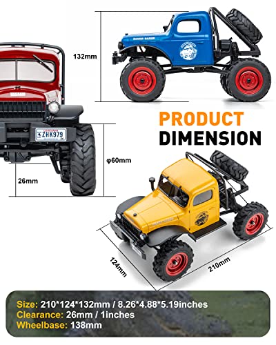 1/24 Remote Control Rock Crawler 4WD Two-Speed with Metal Gears, Yellow N161431