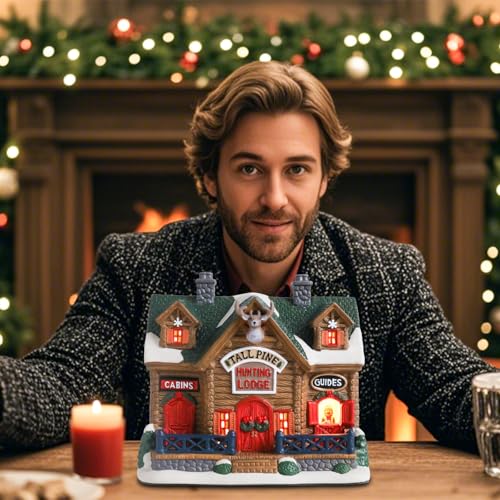 Lighted Ceramic Christmas Village Houses Indoor Decor O58573