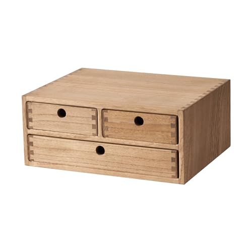Natural Wooden Desktop Organizer with 3 Drawers D235