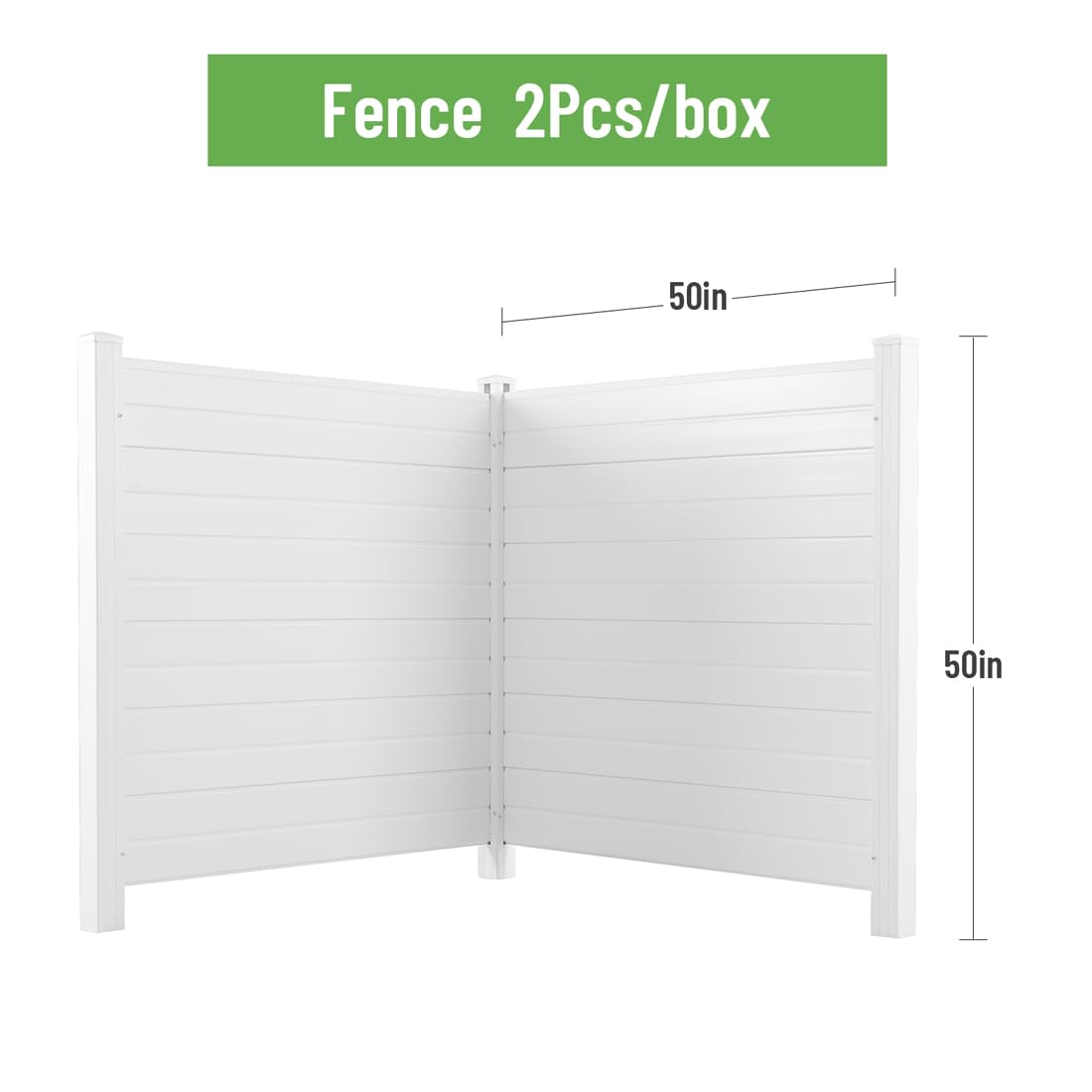 Fence Screen Kit, Vinyl Outdoor Privacy Panels with Metal Stake, White, 2 Panels Z87631