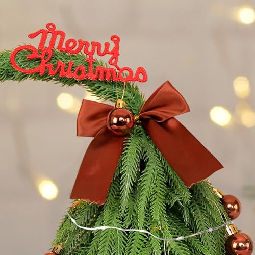 Mini Christmas Tree with 50 LED Lights 24 Inch Tabletop Prelit Artificial Tree J785647