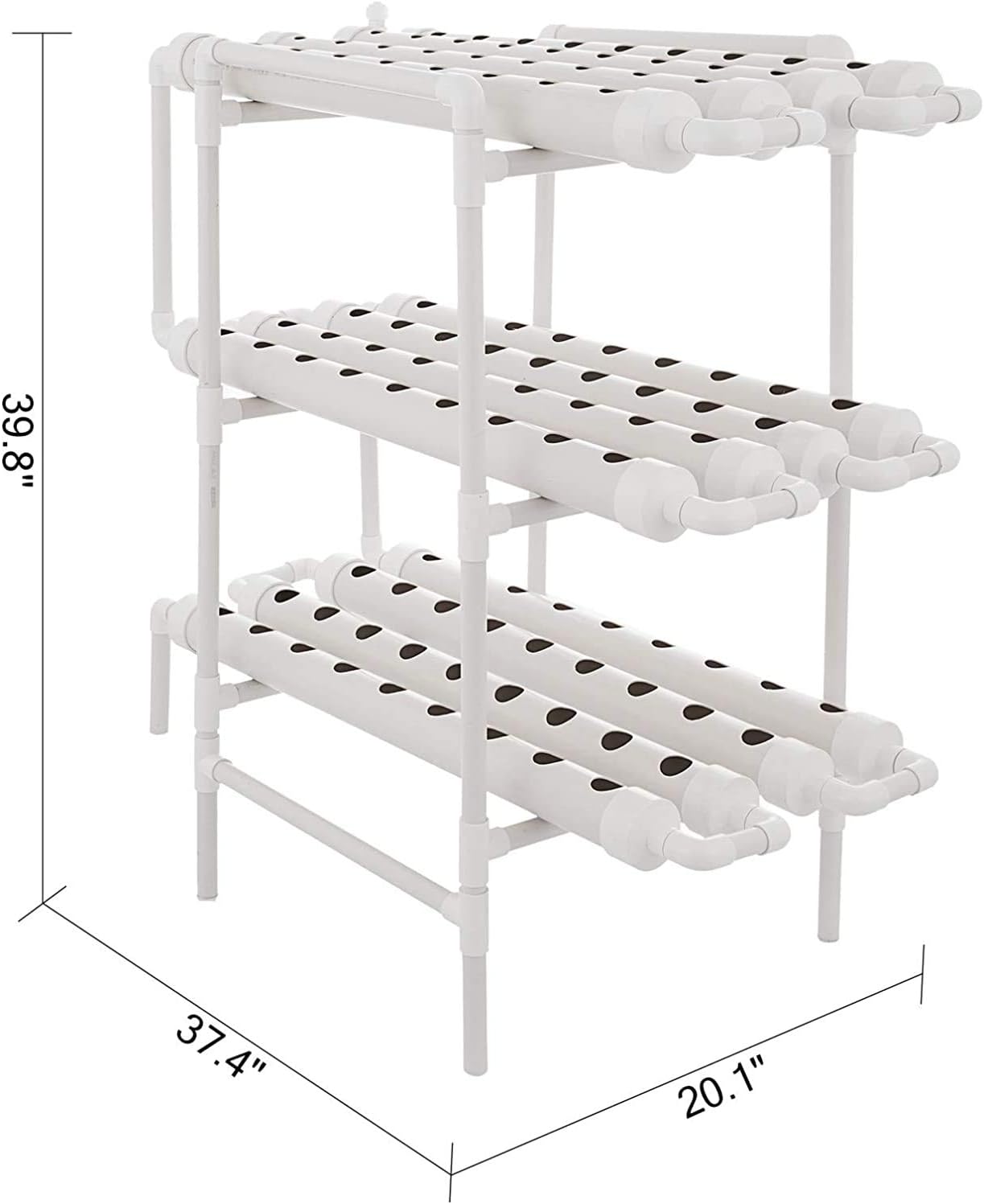 3 Layers 108 Plant Sites Hydroponic Grow Kit with 12 Pipes D6683