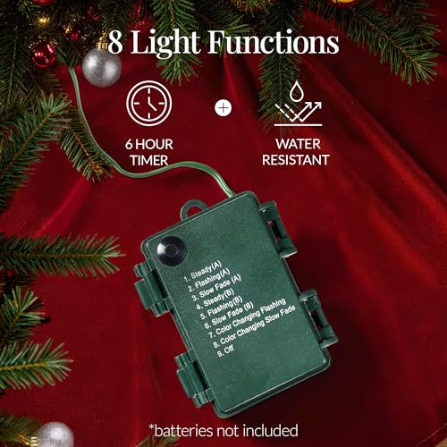 9ft Pre-Lit Christmas Garland for Stairs, Fireplace with 50 Lights W212