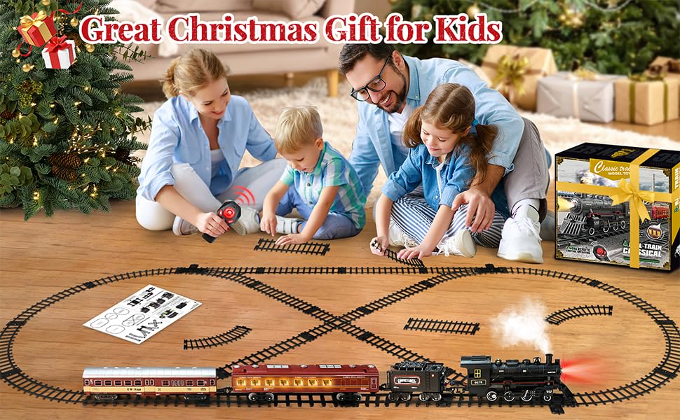 Remote Control Train Set with Lights and Sounds for Kids S368833