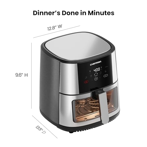 XL 8-Qt Touch Digital Air Fryer, Nonstick Dishwasher-Safe, Stainless Steel P242