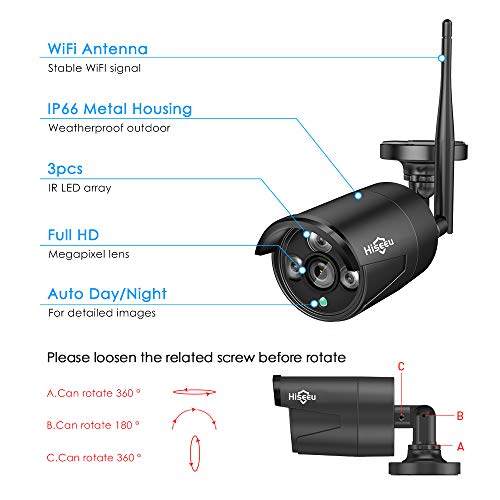 Wireless Security Camera System, 4K NVR, 4Pcs 3MP Night Vision WiFi Cameras D47166