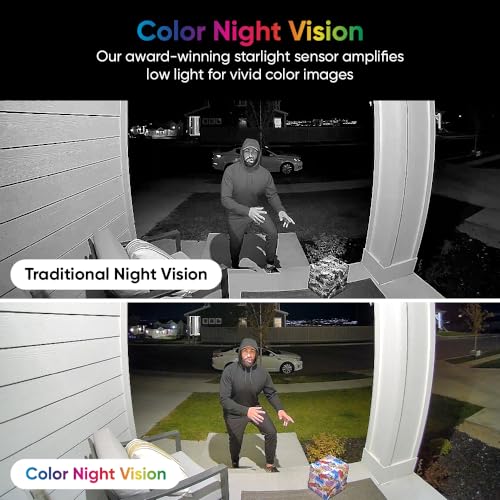 Video Doorbell v2, 2K Video, Two-Way Audio, Color Night Vision, Weatherproof, Works with Alexa & Google Assistant Y69495
