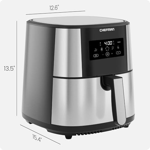 XL 8-Qt Touch Digital Air Fryer, Nonstick Dishwasher-Safe, Stainless Steel P242