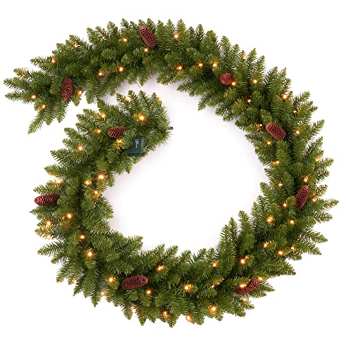Pre-lit Christmas Garland 9ft with 50 LED Lights, Battery Operated I824
