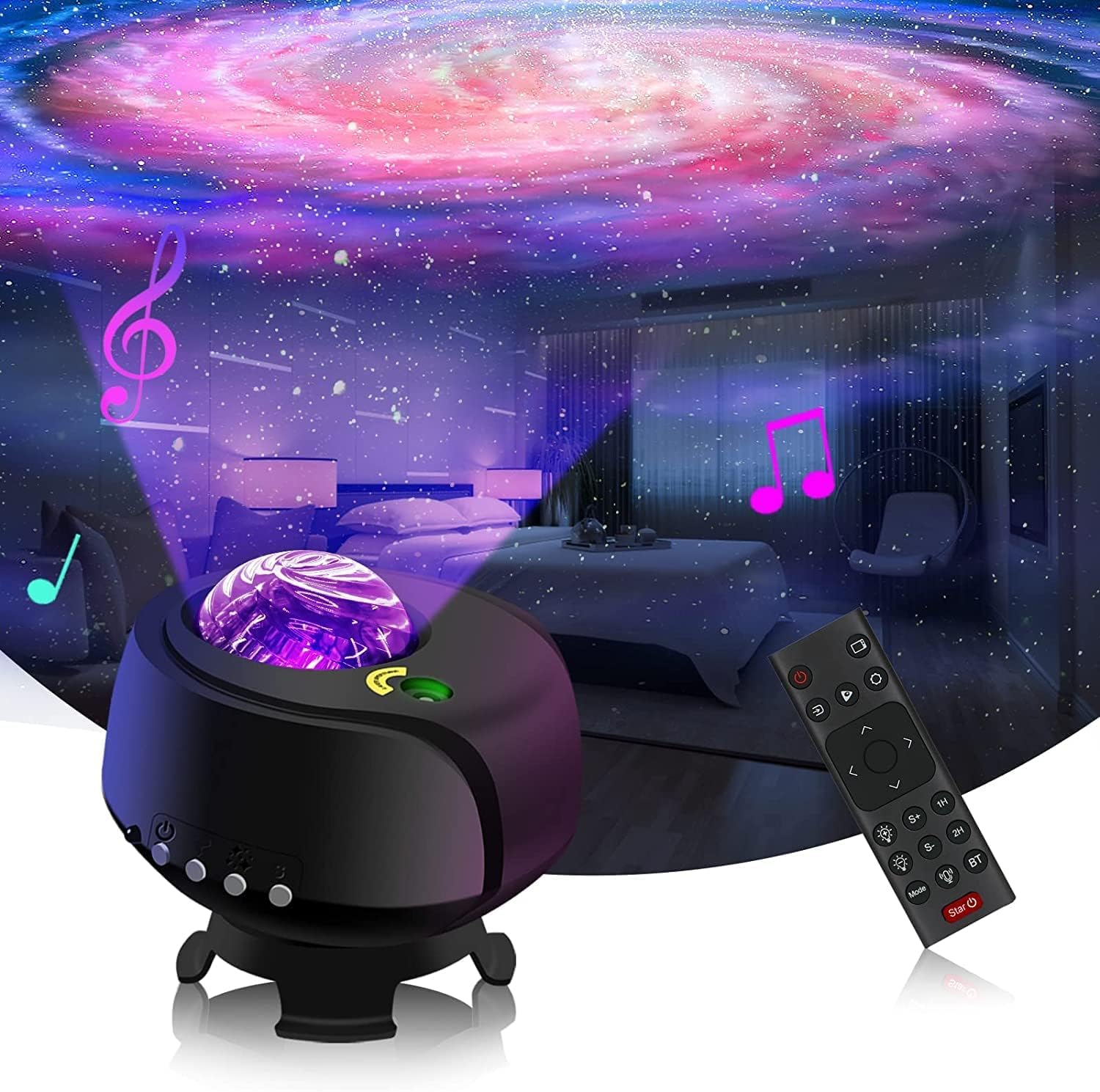The Largest Coverage Area Galaxy Lights Projector, Star Projector, with Changing Nebula and Galaxy Shapes Galaxy Night Light