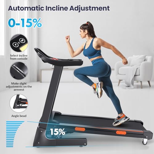 Folding Treadmill with Auto Incline for Home Walking and Running O63147