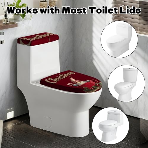 Christmas Toilet Lid Cover, Washable Bathroom Accessory O828