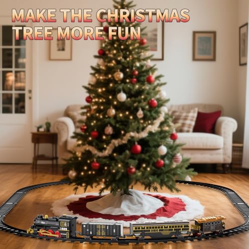 Electric Train Set for Kids with Smoke, Light and Sound, DIY Track Building Toy V61635