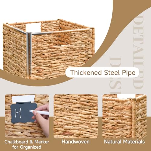 Wicker Cube Storage Baskets with Handles, Set of 4 H2369