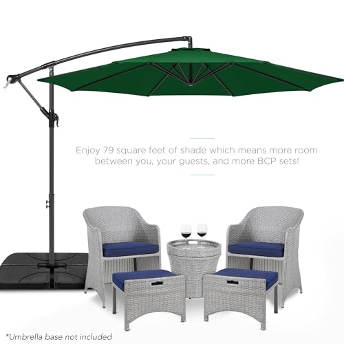 10ft Offset Hanging Patio Umbrella with Easy Tilt Adjustment L709953
