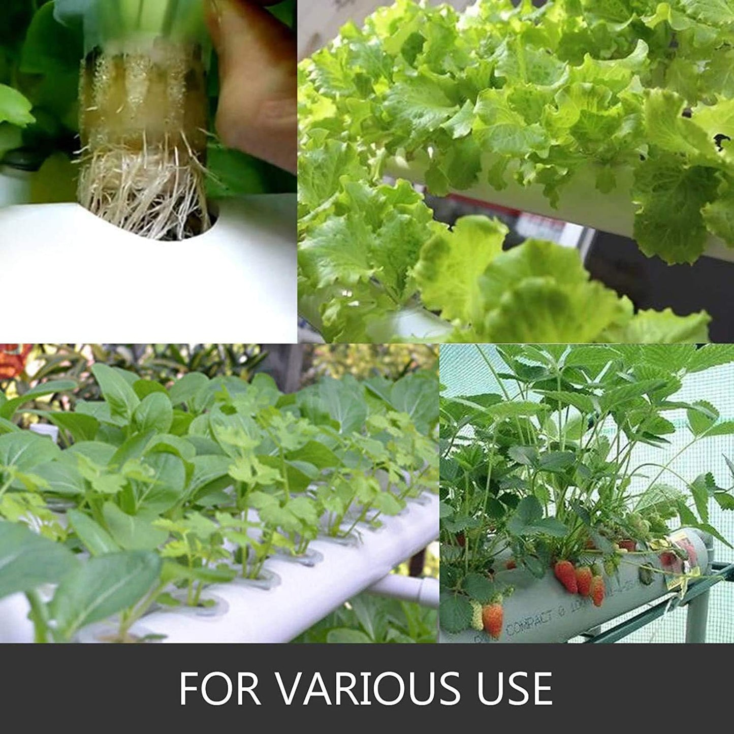 3 Layers 108 Plant Sites Hydroponic Grow Kit with 12 Pipes D6683