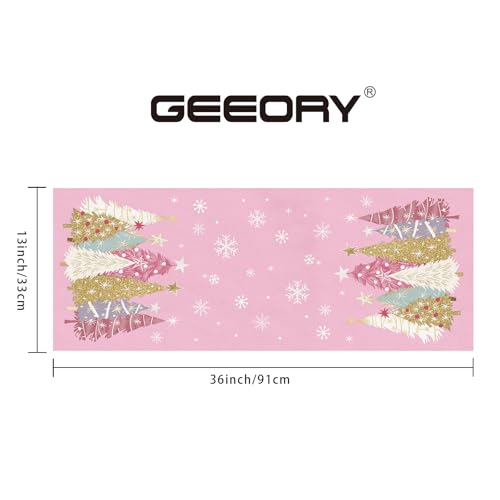 Christmas Table Runner 13x72 Inch, Red Winter Holiday Decor S612