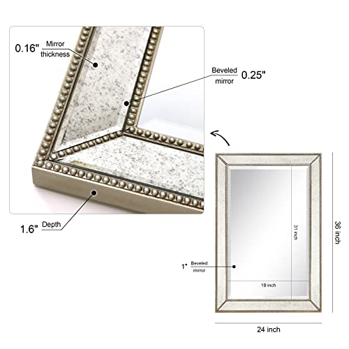 Antique Beveled Wall Mirror, 24" x 54", Ready to Hang H690609