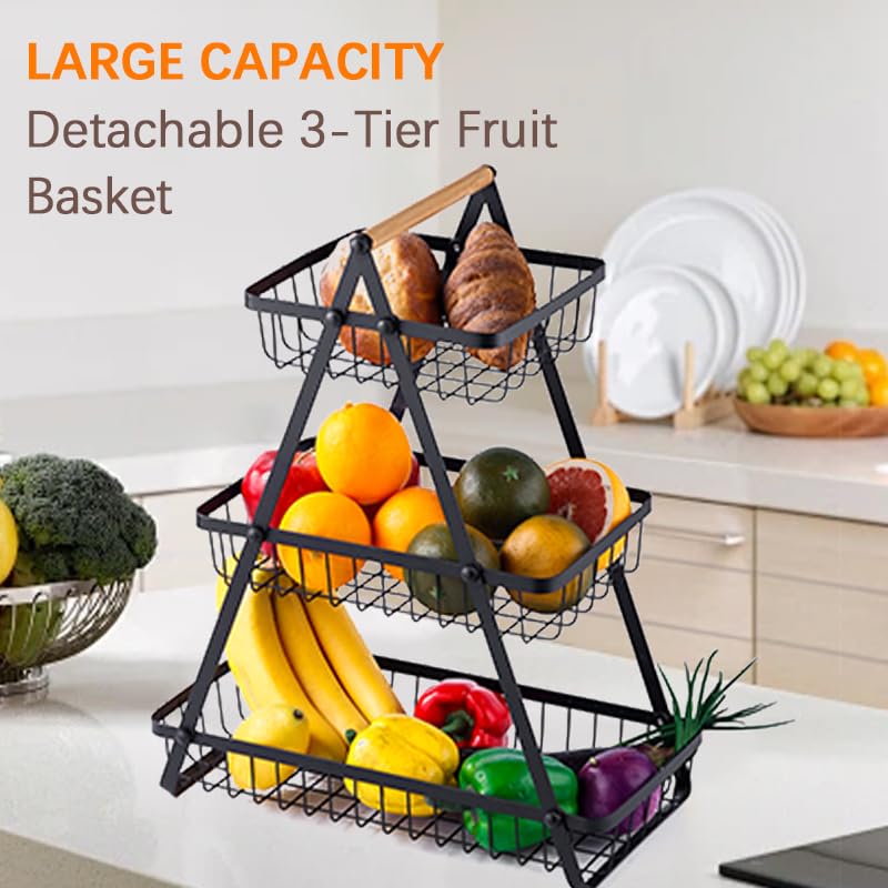 3 Tier Countertop Fruit Basket for Kitchen Storage Z1273