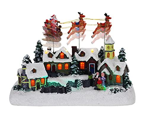 Lighted Musical Christmas Village Collectible Building Houses M7013
