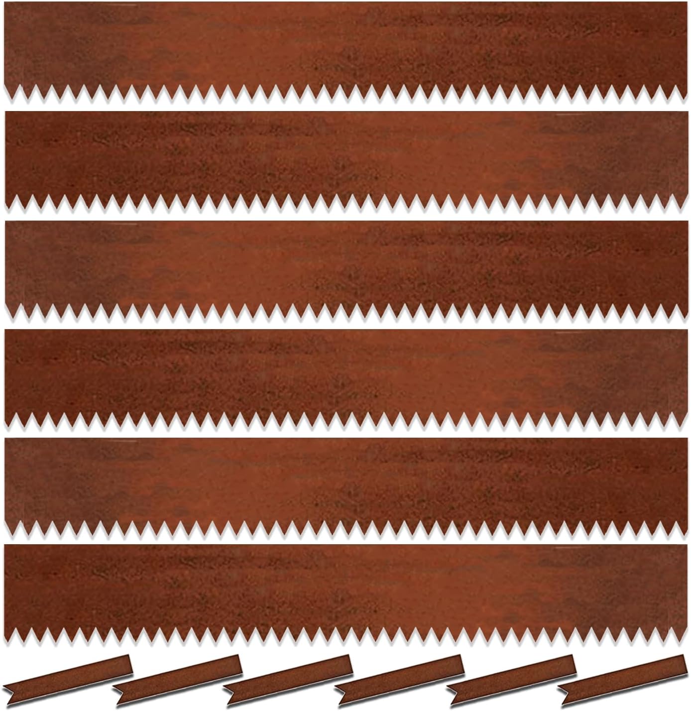 6 Pack Steel Lawn Edging, Pre-Rusted Cor-Ten Steel Landscape Edging, 40 inch Strips, 6 inch Depth, 20FT Total Metal Divider for Lawn, Garden, Flowerbed (6'' x 40''(Pre-Rusted))