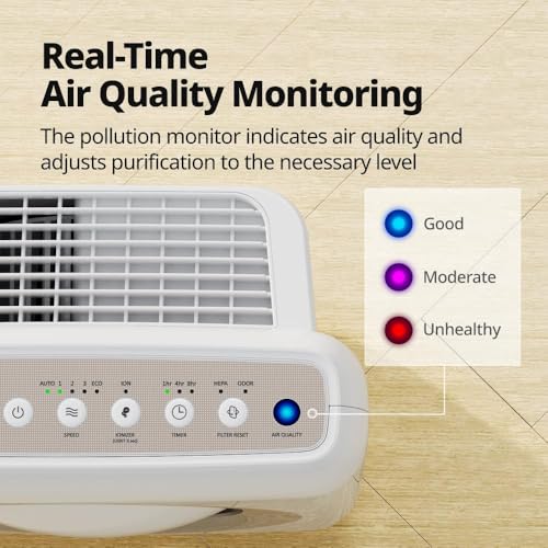HEPA Air Purifier with Air Quality Monitoring and Auto Mode H968730