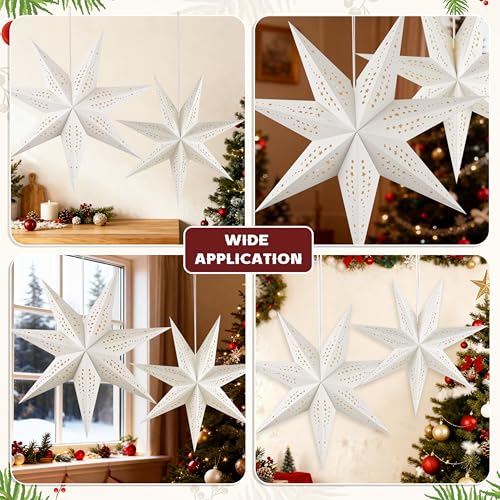 Christmas Paper Snowflake Lanterns with LED Lights for Holiday Party Decor Q23741