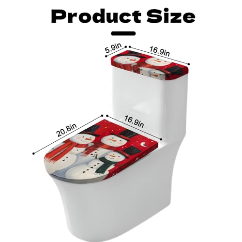 Christmas Toilet Lid Cover, Washable Bathroom Accessory O828