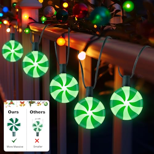 Unicorn Christmas Lollipop Pathway Lights, 10 LED Peppermint String Lights with Stakes M138626