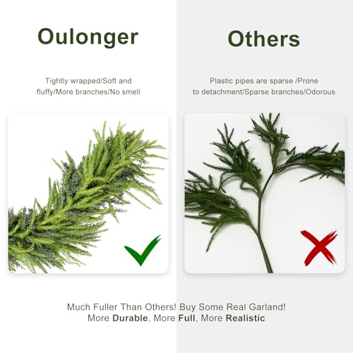 Artificial Norfolk Pine Garland 9FT for Holiday Decor D6529