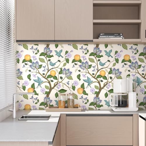 Vintage Beige Floral Peel and Stick Wallpaper K193184
