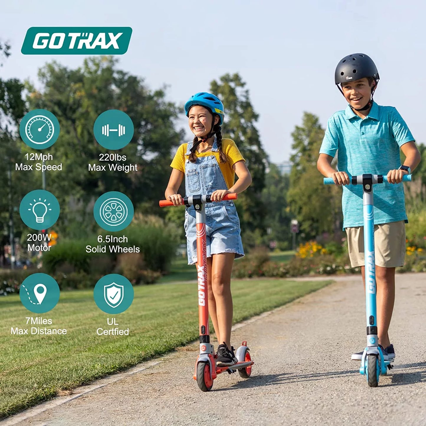 Kids Electric Scooter 200W Foldable Commuting, Blue K100693
