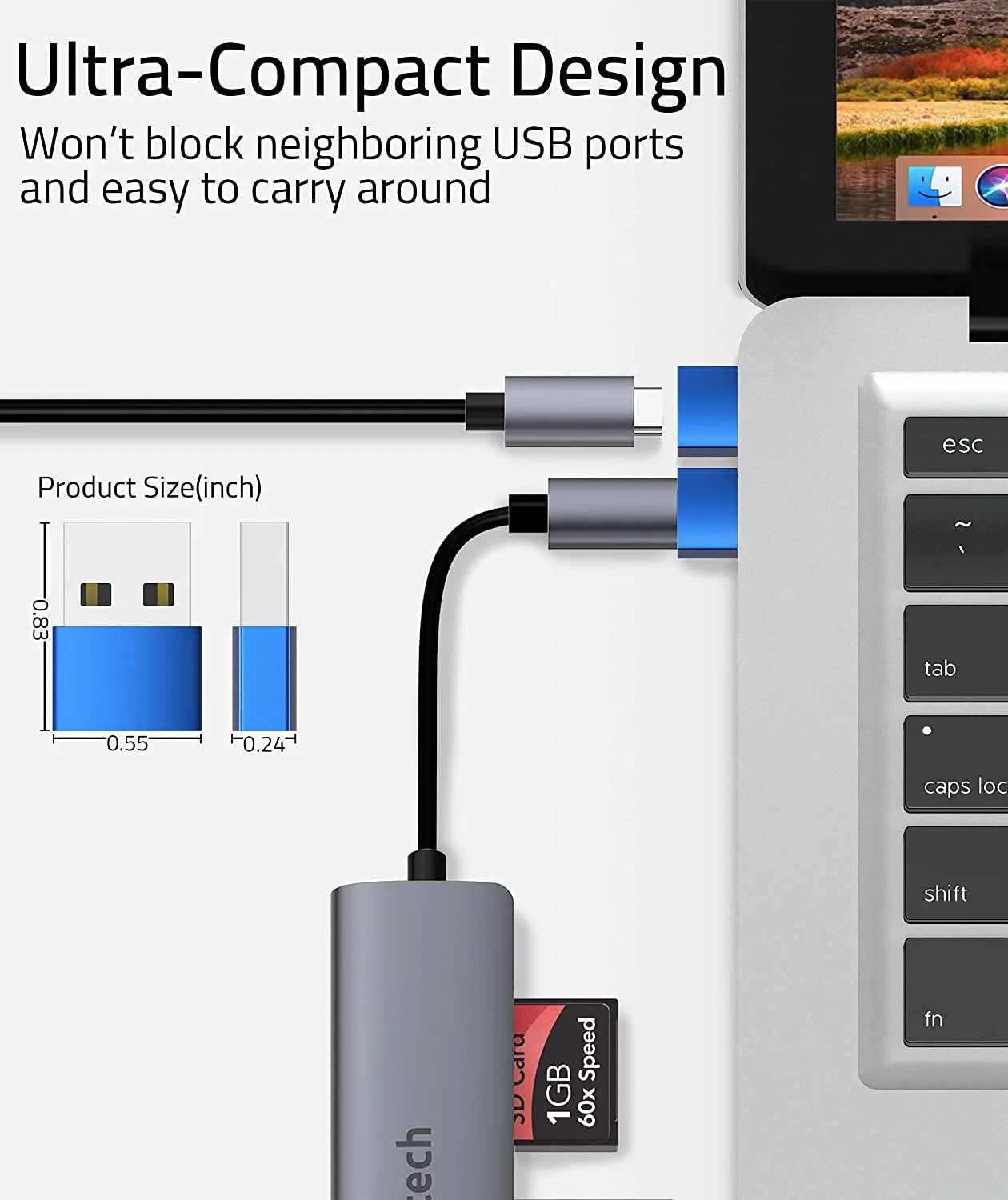 USB C Female to USB A Male Adapter 3 Pack L9627