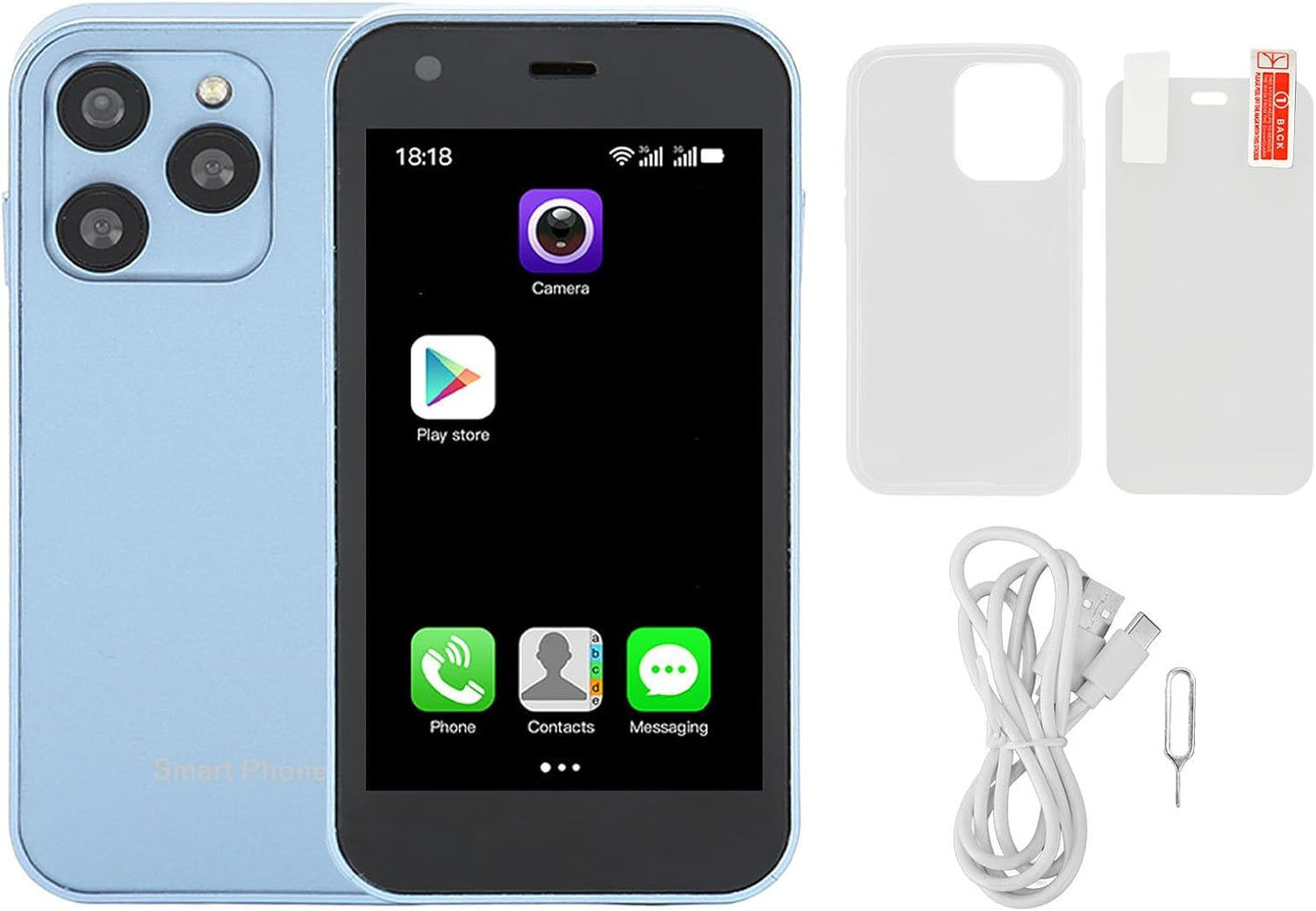 Mini 3G Smartphone with HD Camera, Dual SIM, 2GB 16GB, Blue D424