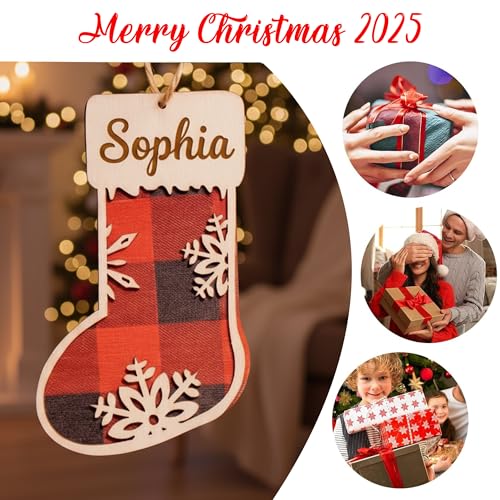 Personalized Christmas Wooden Ornaments with Family Names J389