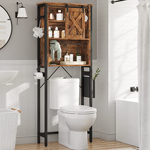 Over The Toilet Storage Cabinet, 4-Tier Bathroom Shelves, Vintage White D42104