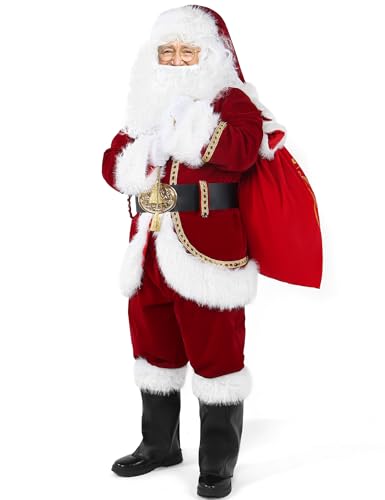 Men's Deluxe Red Santa Claus Costume Set P74887