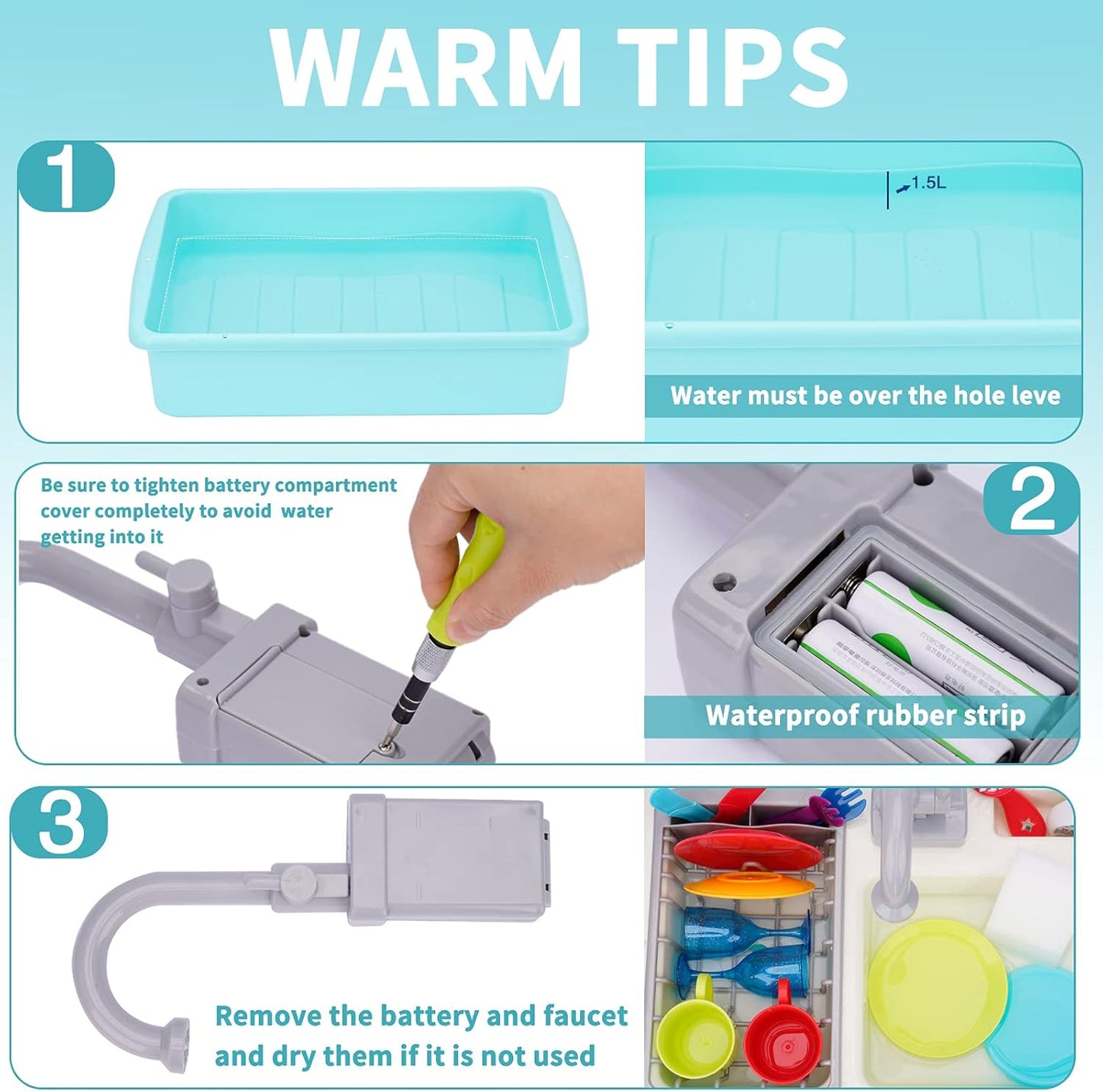 Baby Bath Play Sink Toys with Running Water for Toddlers H5602