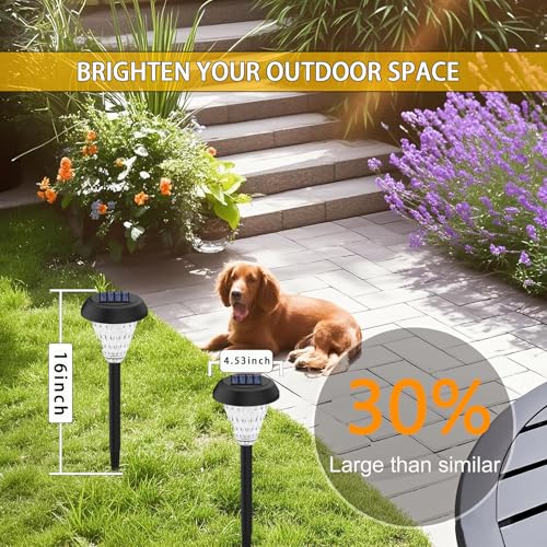 6 Pack Solar Pathway Lights Outdoor Christmas Decorations, Waterproof Candy Cane for Yard Walkway S64243