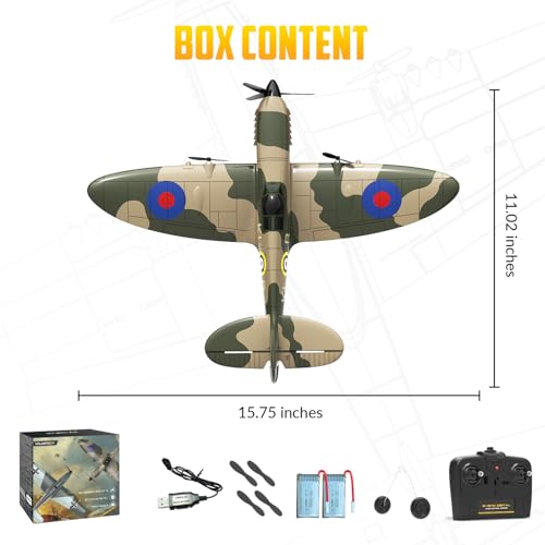 RC Plane 3 Channel Remote Control Airplane Fighter Toy, 2.4GHz 6-axis Gyro, Easy to Fly for Adults Kids Beginners Q215470