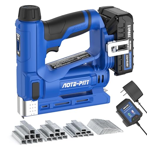 20V Cordless Brad Nailer Drive 5/8'' Nails, 2 in 1 Staple Gun Nail Gun Battery Powered, 2.0Ah Electric Stapler 3/8" Crown Include Battery and Charger, Ideal for Upholstery, Woodworking