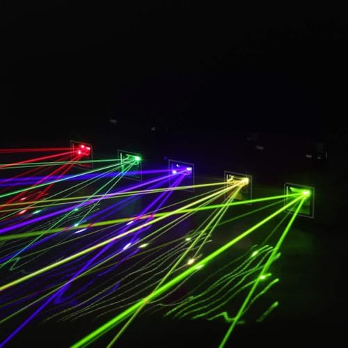 Stage Laser Light, 5 Beam Sound Activated DJ Party Lights with Remote Control O445463