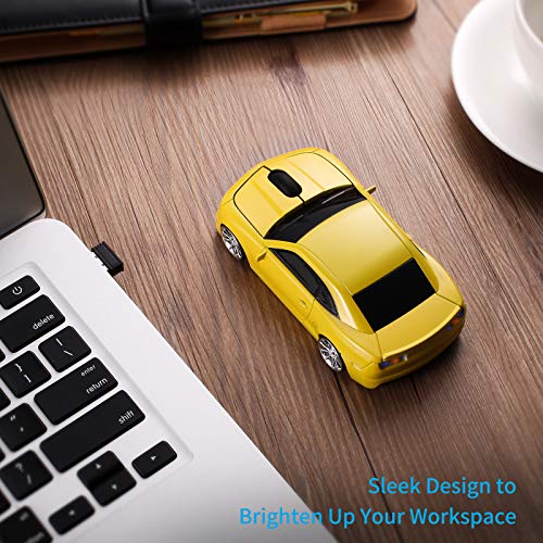 Sports Car Shaped Wireless Mouse with LED Headlights, 1600 DPI Z57353