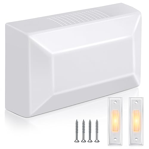 Wired Doorbell Chime Kit with 2 Lighted Push Buttons for Front and Rear Door T498