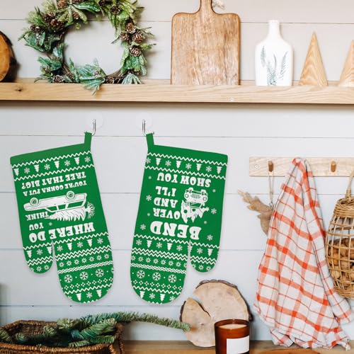 Funny Holiday Oven Mitts and Pot Holders for Kitchen Cooking Baking S2669