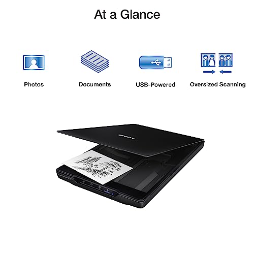 Color Photo and Document Flatbed Scanner, 4800 dpi, USB Power K82407