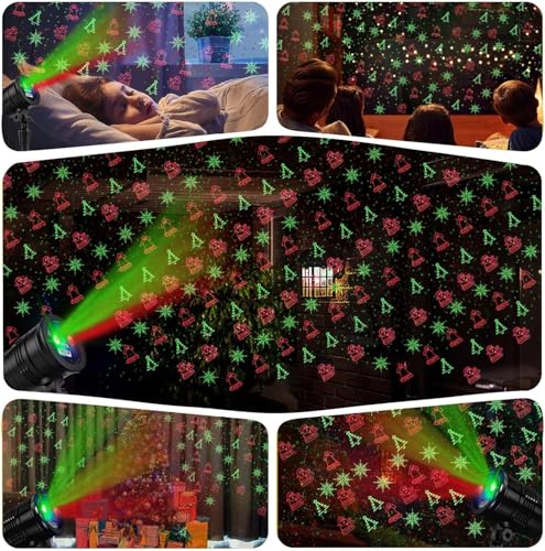 Christmas Laser Lights Outdoor Projector, Red and Green with Wireless Remote W64283